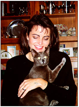 Lisa with her beloved stray Seymour